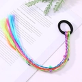 Colorful gradient hair extensions with braided ties and beads in vibrant pink and blue - 8# Colorful Braid With Beads