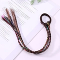 Elastico per capelli con treccia sintetica sfumata colorata e fascia elastica marrone - 13# Treccia Marrone Con Corda Colorata
