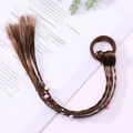 Brown braided wig ponytail hair tie with colorful heart beads for children - 17# Brown Braid With Hearts