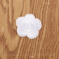 White five-petal rose flower embroidery patch for clothes repair, size 3cm by 3cm - White Five-petal Mini Flower (3x3cm)