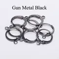 Gunmetal lever-back earring hooks with round loop for DIY jewelry making and assembly - Gun Black