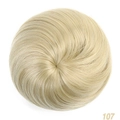 Synthetic light blonde drawstring bun hairpiece with smooth swirl texture color 107 - Platinum Blonde (107)
