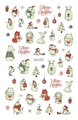 Luminous Christmas nail stickers featuring cartoon bears and trees in red and green colors - SN-057