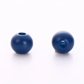 Two dark blue round wooden beads with center holes for DIY handicraft and jewelry making - Dark Blue