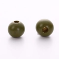 Polished olive green wooden beads with center holes for DIY handicraft jewelry making - Army Green