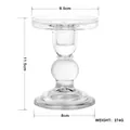 Modern roman column style glass candle holder in clear finish height 11.5cm - M / Clear