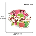 Green Christmas gift box enamel pin with red Merry Christmas text and gold metal trim - Christmas Gift Box Style (A00430)