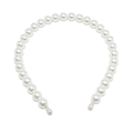 Elegant white faux pearl headband with large beads and teardrop pearl drops for weddings - 12mm Uniform Size (White)