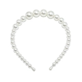 Macro shot of large gradient white pearls on a handcrafted wedding headband accessory - 18mm 4 Pearls (White)