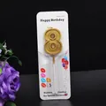 Golden number 8 birthday candle with matte finish for cake decoration in blister pack - Number 8