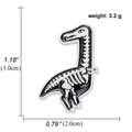 Broche de esmalte con esqueleto de dinosaurio en aleación de zinc para trajes de hombre - Esqueleto de Braquiosaurio