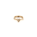 Elegante anello a cuore dorato con zircone scintillante, regalo di gioielli minimalisti - US 6 / Oro