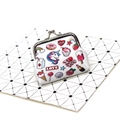 Detail of unicorn coin purse with colorful cupcake prints and silver metal clasp - Unicorn No. 6 (White Dessert)