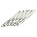 Set of 6 silver hollow belt punches with knurled handles on white background - Punch Needle
