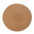 Classic camel knitted wool beret hat for women with minimalist plain texture for winter - M (56-58cm) / Camel