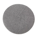 Detailed top view of the medium gray knitted wool beret with fine texture and round shape - M (56-58cm) / Smoke