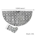 Graue Weihnachtsbaumdecke mit weißen Schneeflocken, 120 cm Durchmesser mit passendem Socken - Grau Set