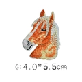 Orange and white horse head animal embroidery patch for DIY clothing decoration - G-Horse Head (4.0 * 5.5cm)