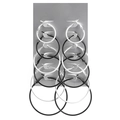 Set di 6 paia di orecchini a cerchio bicolore nero e bianco, stile punk rock alla moda - Set da 6 paia / Set Bianco e Nero (K63-4)