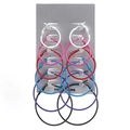 Set di 6 paia di orecchini a cerchio colorati in varie misure dal bianco al nero - Set da 6 paia / Set Multicolore Bianco Nero (K63-2)