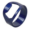 Dunkelblauer Flaschenöffner-Ring aus Edelstahl mit polierter Oberfläche und Design - Blau