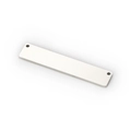 Detailed close-up of polished silver rectangular stainless steel blank tags with dual holes - 9*45MM Double Hole / Steel