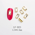 Detail of LF-D23 rectangular nail art rhinestone with gold metal edge, size 4.6x8.6mm - Transparent Gold Frame Style (D23) / 4.6*8.6mm