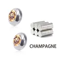 Champagne zircon non-pierced magnetic stud earrings in polished stainless steel for men - 8mm / Champagne