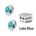 Orecchini magnetici blu lago in acciaio inossidabile lucido per orecchie non forate - 8mm / Blu Lago
