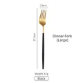 Grande forchetta in acciaio inossidabile nero e oro da 22,3 cm in stile moderno minimalista - Forchetta da Tavola Nero Oro (Grande)