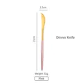 Coltello da tavola in acciaio inox 304 rosa e oro 21cm per una tavola elegante - Coltello da Tavola Rosa e Oro
