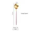 Cucchiaio grande in acciaio inox 304 rosa e oro con manico lungo da 21,5 cm - Cucchiaio da Tavola Rosa Oro (Grande)