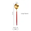 Cucchiaio grande in acciaio inossidabile 304 oro e rosso con misure del prodotto - Cucchiaio da Tavola Rosso Oro (Grande)