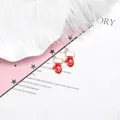 Christmas glove charms in red and white enamel with gold snowflake for DIY jewelry making - No.7 Red Glove