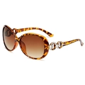 Tortoiseshell oversized sunglasses with brown gradient lenses and metal chain detail - Tortoise Frame