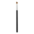 Single angled eyebrow brush with black handle and silver ferrule on white background - Angled Brush (Individual Packaging)