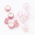 DIY charm bracelet set with pink crystal beads and sparkling rhinestone silver cores - Mixed Color Rhinestone Beads No.9 / 10 Pieces Pack