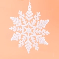 Flocon de neige blanc étincelant en plastique avec paillettes pour sapin de Noël - Blanc