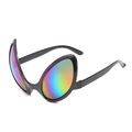 Alien sunglasses with a black frame and rainbow gradient lenses for party costumes - Black Frame Multicolor Lens