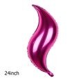 Vibrant rose red 24-inch S-shaped foil balloon with metallic finish for party decoration - 24 Inch / Rose Red