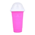 Pink Frozen Magic slushy cup with silicone body and clear lid on a white background - 301-400ml / Rose Red