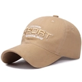 Berretto da baseball in cotone kaki con ricamo 3D per sport all'aria aperta e casual - Regolabile / Beige Scuro