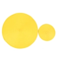 Detail of yellow round woven placemats with tight spiral texture and heat resistance - 18cm / Bright Yellow