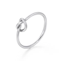 Anillo de nudo plateado minimalista en acero inoxidable pulido con un diseño elegante - US 5 / Plateado