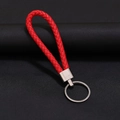 Portachiavi intrecciato rosso con chiusura in metallo argento per chiavi della macchina - 30*1.6mm / Rosso