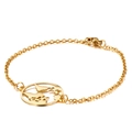 Pulsera dorada de acero inoxidable con colgante de mapa del mundo calado y cadena fina - Cadena de una sola capa / Dorado