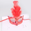 Lichtgevend rood veren maskerademasker met glitterpatronen voor kinderfeestjes - Rood/Niet-Lichtgevend