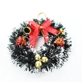 Christmas wreath ornament with green tinsel, red bow, gold bells and gift box decor - Letter Red Ribbon Bell Gift Box Style