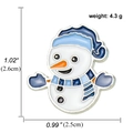 Cartoon snowman enamel pin badge with blue scarf and orange hat for Christmas gifts - Snowman with Scarf Style (A00426)