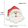 Cartoon Santa Claus enamel pin with red and white finish and golden metal edges - Santa Head Style (A00431)